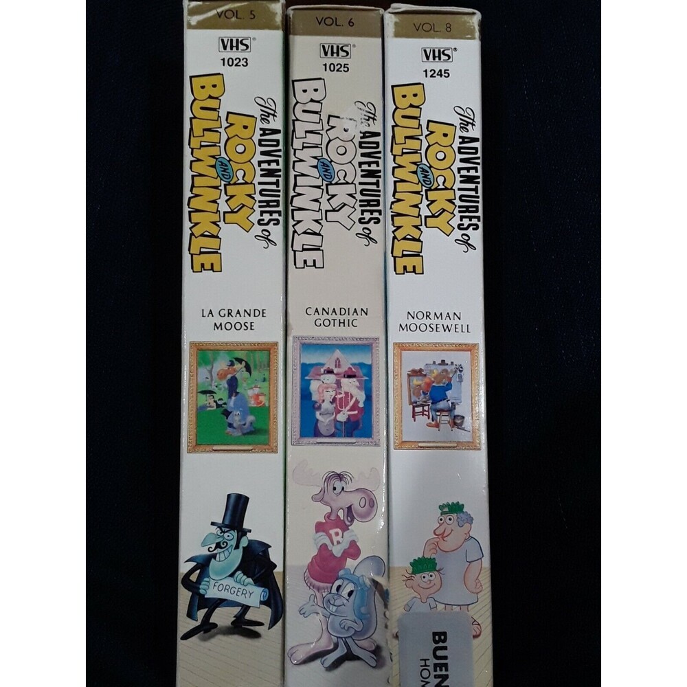 Rocky and Bullwinkle VHS 3 tape lot vhs 5,6 & 8